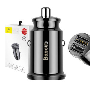 Ładowarka Samochodowa Baseus Grain 2X Usb 5V 3.1A (Czarna)
