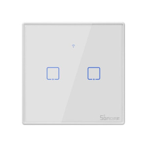 Dotykowy Włącznik Światła Wifi + Rf 433 Sonoff T2 Eu Tx (2-Kanałowy)