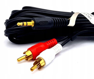kabel przewód wtyk Jack 3,5 - 2RCA 5m Talvico HQ