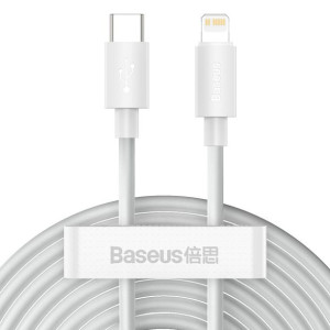 Kabel Usb-C Do Lightning Baseus Simple Wisdom, Pd, 20W, 1.5M (Biały) 2Szt.