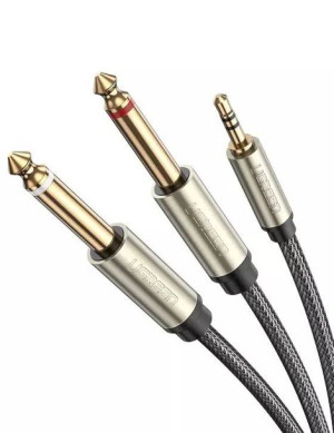 Ugreen Av126 Kabel Trs 3.5 Mm Do 2X Ts 6.35 Mm - 5M (Szary)