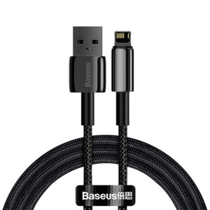 Kabel Usb Do Lightning Baseus Tungsten Gold, 2.4A, 1M (Czarny)