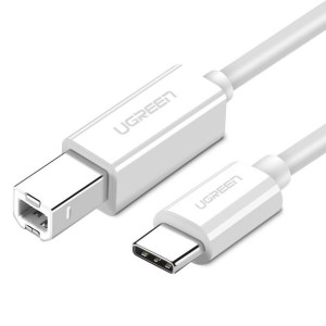 Kabel Usb 2.0 C-B Ugreen Us241 Do Drukarki 1.5M (Biały)