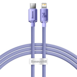 Kabel Usb-C Do Lightning Baseus Crystal Shine, 20W, Pd, 1.2M (Fioletowy)