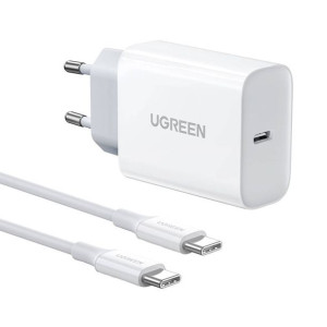 Ładowarka Sieciowa Ugreen Usb-C, 30W + Kabel Usb-C (Biała)