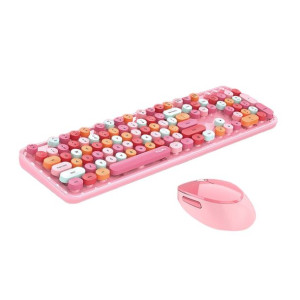 Bezprzewodowy Zestaw Klawiatura + Myszka Mofii Sweet 2.4G (Różowy)