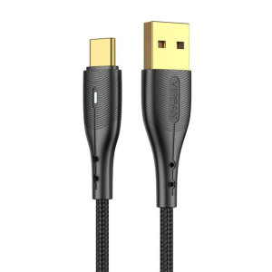 Kabel Usb Do Usb-C Vipfan Nano Gold X07, 3A, 1.2M (Czarny)
