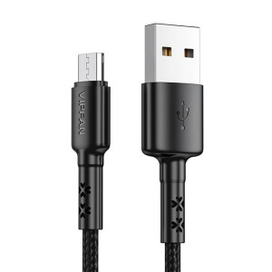 Kabel Usb Do Micro Usb Vipfan X02, 3A, 1.2M (Czarny)