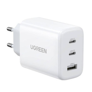 Ładowarka Sieciowa Ugreen Cd275, 2X Usb-C, 1X Usb, 65W (Biała)