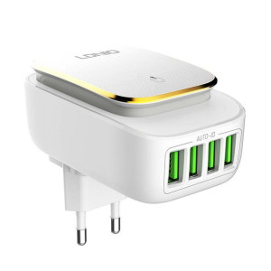 Ładowarka Sieciowa Z Funkcją Lampki Nocnej Ldnio A4405, 4X Usb, 22W (Biała)