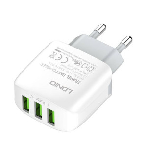 Ładowarka Sieciowa Ldnio A3312, 3X Usb, 17W (Biała)