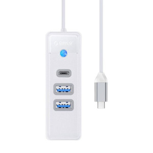 Adapter Hub Usb-C Do 2X Usb 3.0 + Usb-C Orico, 5 Gbps, 0.15M (Biały)