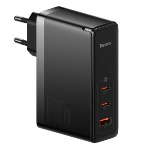 Ładowarka Sieciowa Baseus Gan5 Pro 2Xusb-C + Usb, 140W (Czarna)