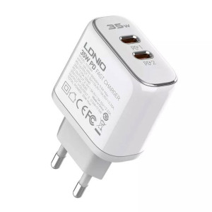 Ładowarka Sieciowa Mfi Ldnio A2528M, 2Xusb-C, Usb-C Do Lightning 35W