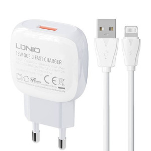 Ładowarka Sieciowa Ldnio A1307Q 18W + Kabel Lightning