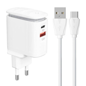 Ładowarka Sieciowa Ldnio A2423C Usb, Usb-C + Kabel Usb-C