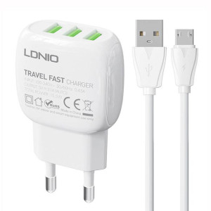 Ładowarka Sieciowa Ldnio A3315 3Usb + Kabel Microusb