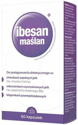 Ibesan maślan zapalenie jelit, jelito drażliwe IBS 60 kapsułek