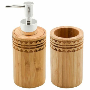 Zestaw do Kąpieli DKD Home Decor 6,8 x 7,5 x 18 cm Naturalny