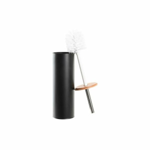 Szczotka toaletowa DKD Home Decor 9,5 x 9,5 x 38 cm Naturalny Czarny Metal