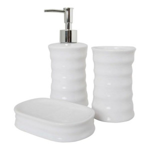 Zestaw do Kąpieli Fale Ceramika Biały (3 pcs)