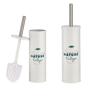Brush holder Nature Biały Plastikowy Stal (9,5 x 37,5 x 9,5 cm)