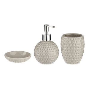 Zestaw do Kąpieli Golf Szary Metal Ceramika (3 pcs)