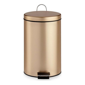 Kosz na Śmieci z Pedałem Złoty Metal Plastikowy 7 L (20,5 x 30,5 x 26 cm)