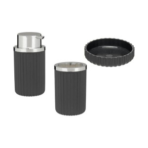 Zestaw do Kąpieli 3 Części Antracyt Plastikowy
