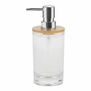 Dozownik mydła Andrea House 250 ml Bambus Akryl (Ø 7 x 17,5 cm)