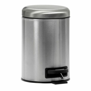 Kosz na Śmieci z Pedałem Andrea House Metal Srebro 3 L (Ø 17,5 x 23 cm)