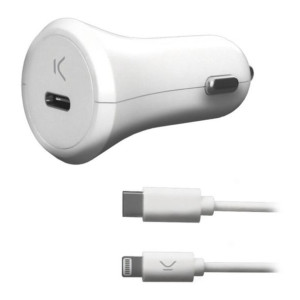 Ładowarka samochodowa USB KSIX MFI 18W Biały