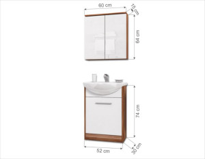 Meble łazienkowe LUMIA  Biały / Biały laminat