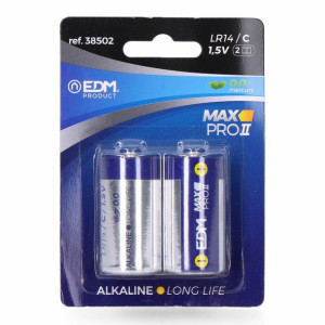 Baterie Alkaliczne EDM Max Pro II Long Life LR14 1,5 V Rodzaj C (2 Sztuk)