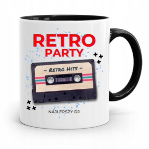 Dla Dja Muzyka Kubek Czarny Retro Party Prezent