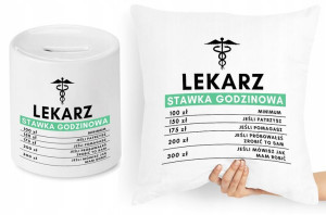 Dla Doktora Zestaw Poduszka + Skarbonka Prezent