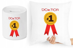 Dla Doktora Zestaw Poduszka + Skarbonka Prezent