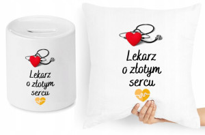 Dla Doktora Zestaw Poduszka + Skarbonka Prezent