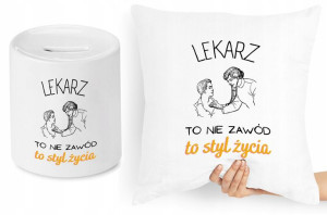 Dla Doktora Zestaw Poduszka + Skarbonka Prezent