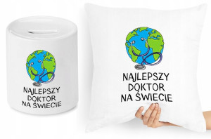 Dla Doktora Zestaw Poduszka + Skarbonka Prezent