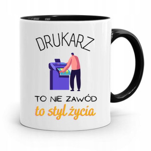 Dla Drukarza Kubek Czarny Na Prezent Na Urodziny