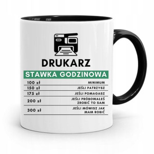 Dla Drukarza Kubek Czarny Na Prezent Na Urodziny