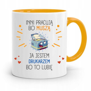Dla Drukarza Kubek Żółty Na Prezent Na Urodziny