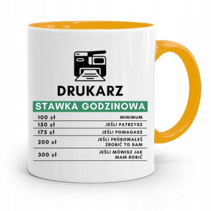 Dla Drukarza Kubek Żółty Na Prezent Na Urodziny