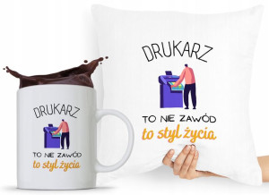 Dla Drukarza Zestaw Poduszka + Kubek Prezent