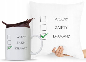 Dla Drukarza Zestaw Poduszka + Kubek Prezent