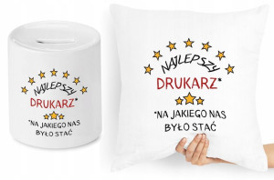Dla Drukarza Zestaw Poduszka + Skarbonka Prezent