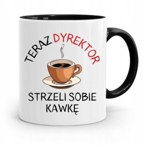 Dla Dyrektora Kubek Czarny Strzeli Sobie Kawkę