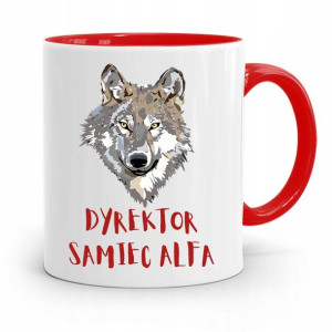 Dla Dyrektora Kubek Czerwony Dyrektor Samiec Alfa