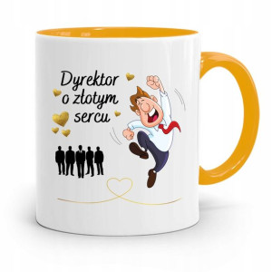 Dla Dyrektora Kubek Żółty O Złotym Sercu Prezent